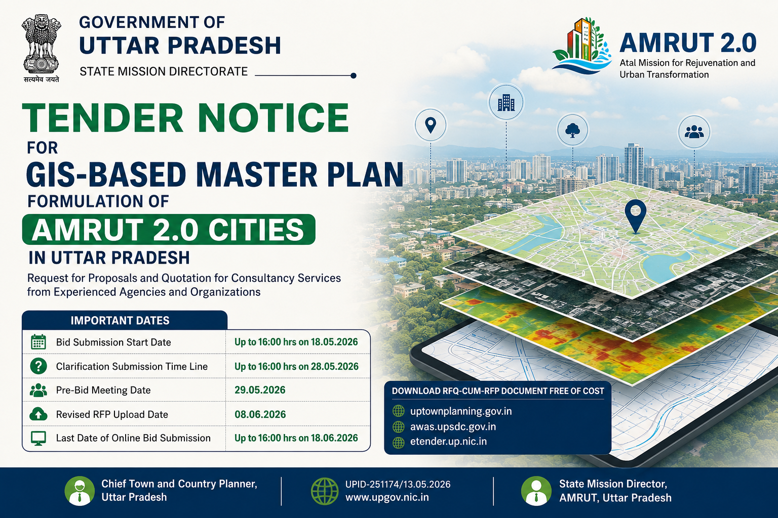 Uttar Pradesh Invites Proposals for GIS-Based Master Plan Formulation under AMRUT 2.0