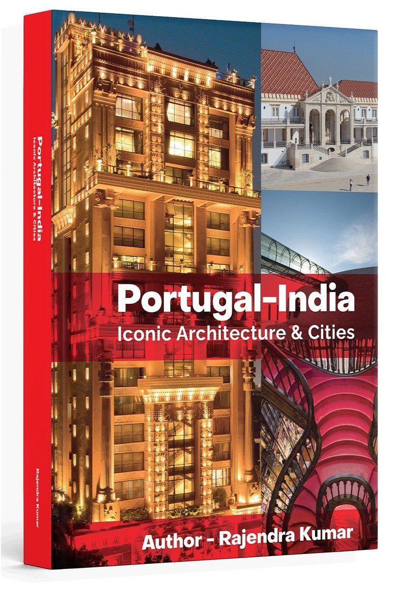 3D mockup of Portugal–India: Iconic Architecture and Cities authored by Rajendra Kumar.