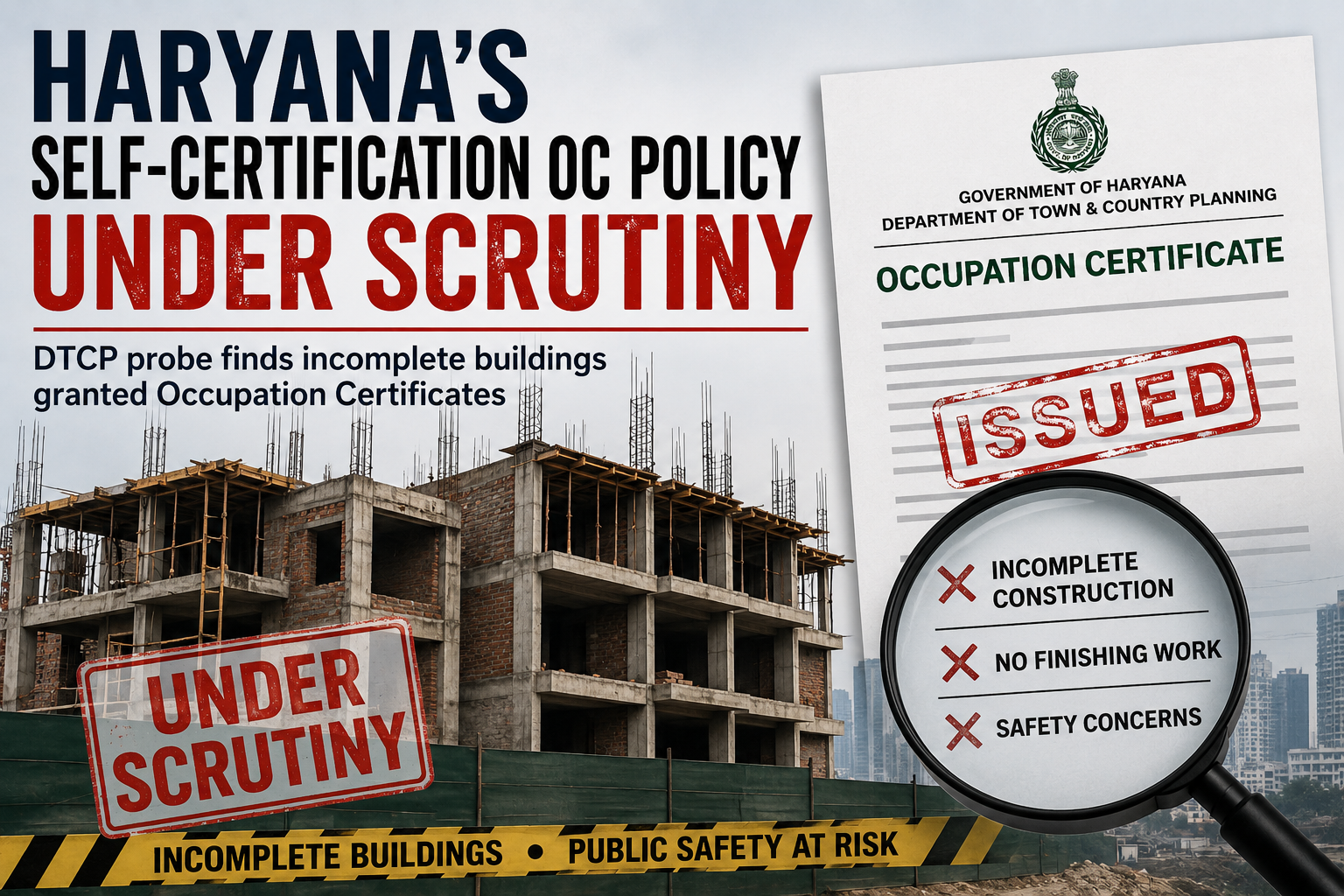 Haryana Self-Certification Policy for Occupation Certificates Under Scrutiny After DTCP Investigation
