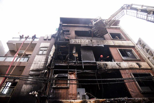 Nine members of a family died in the fi re at Delhi's Palam this morning