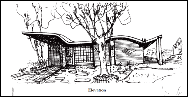 A House at Dehradun. This 6-bedroom house for joint family has a curved R.C. roof that gives it an organic look