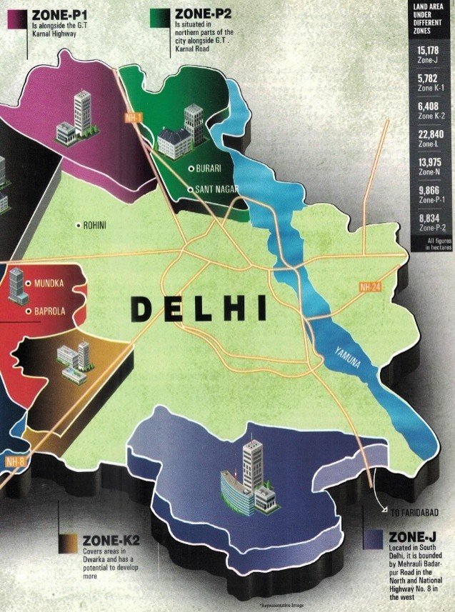 Delhi Urban Extension Zones under Land Pooling
