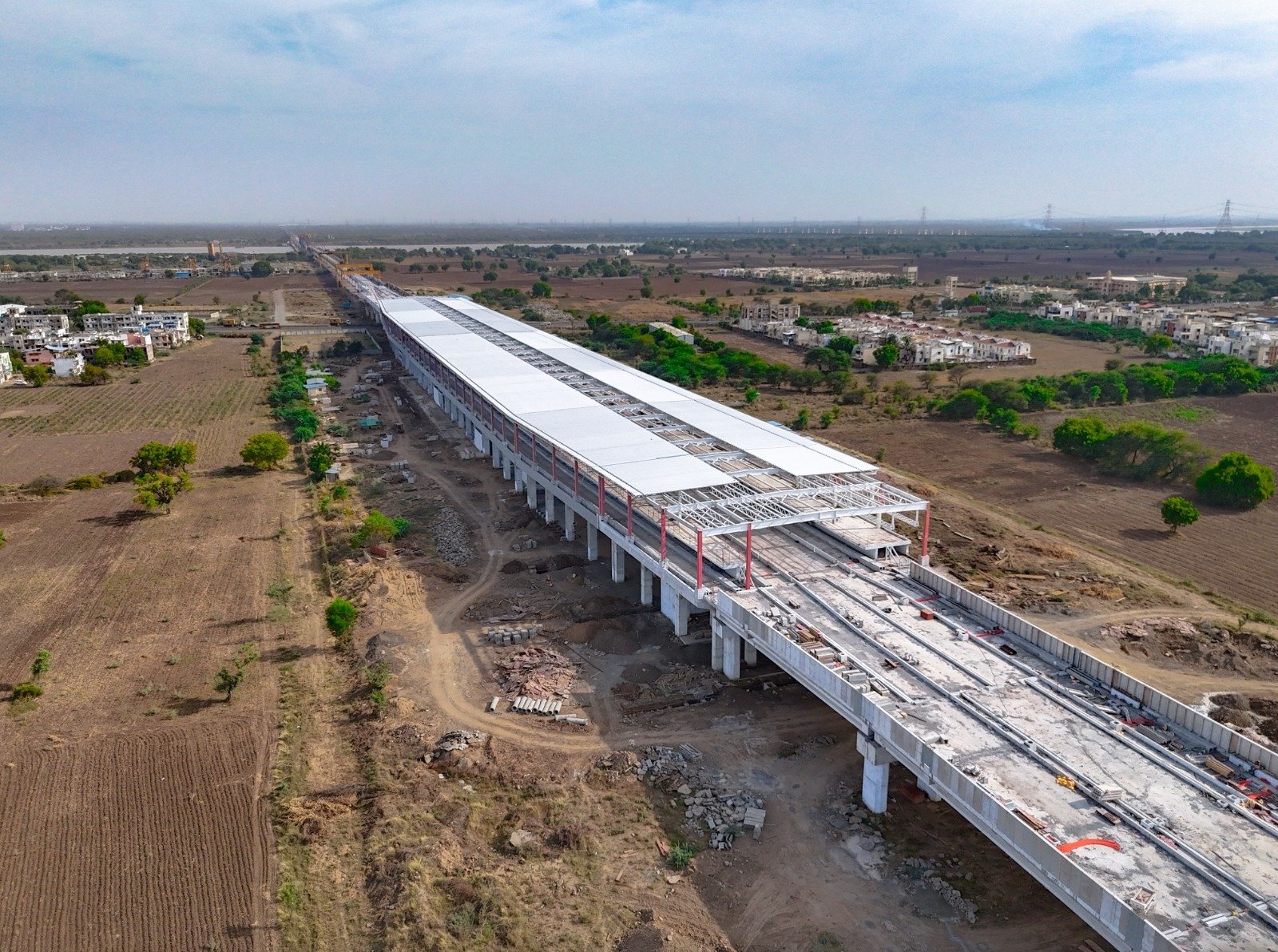 Bharuch Bullet Train Station Nears Completion with Cotton-Weaving Inspired Design