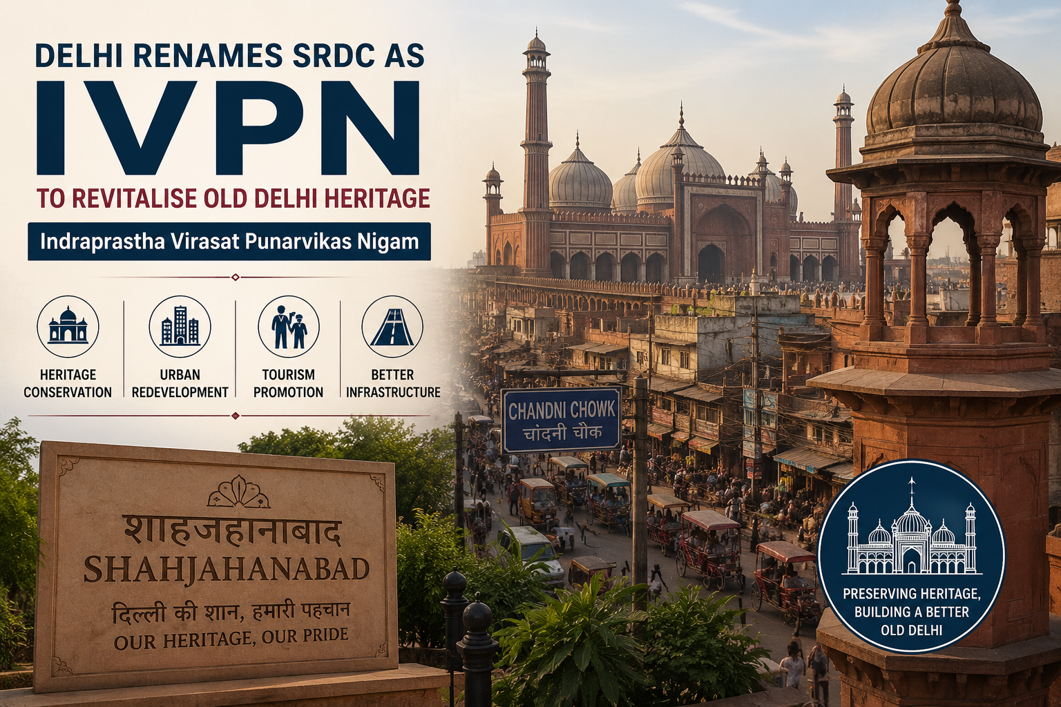 Delhi Renames Shahjahanabad Redevelopment Corporation as Indraprastha Virasat Punarvikas Nigam to Revitalise Old Delhi Heritage