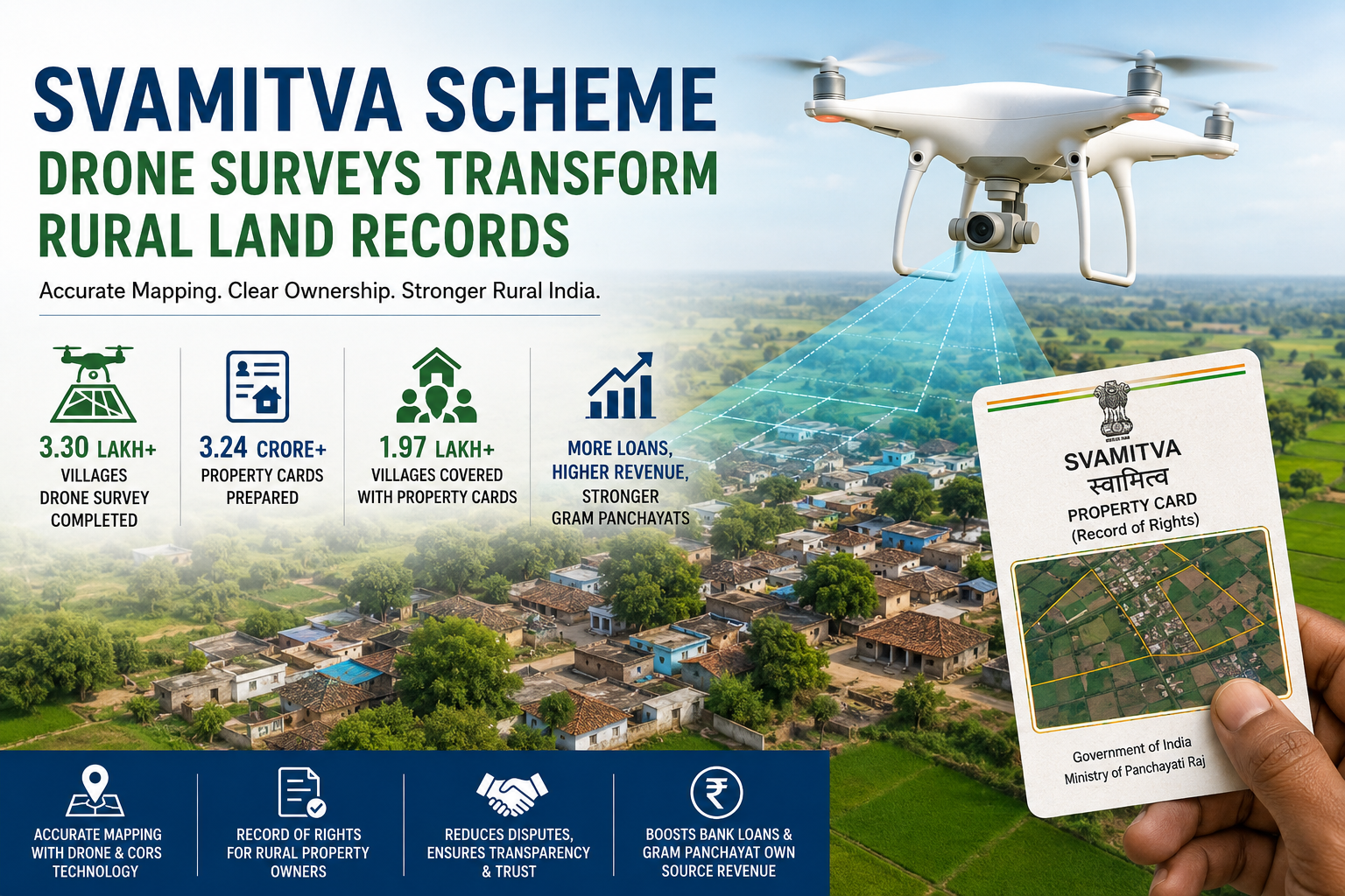 SVAMITVA Scheme: 3.24 Crore Rural Property Cards Prepared