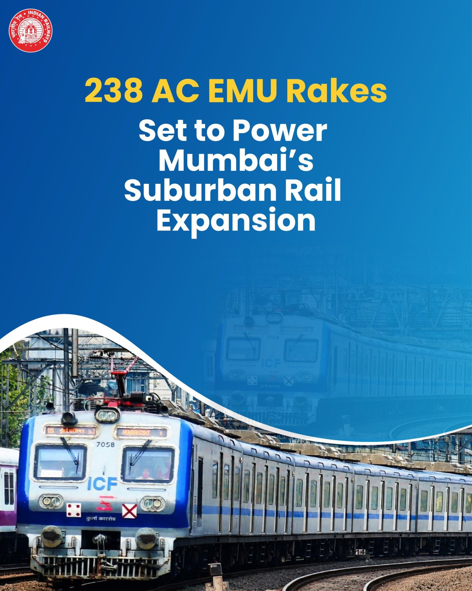 238 AC EMU Rakes to Strengthen Mumbai Suburban Railway Network by 2030