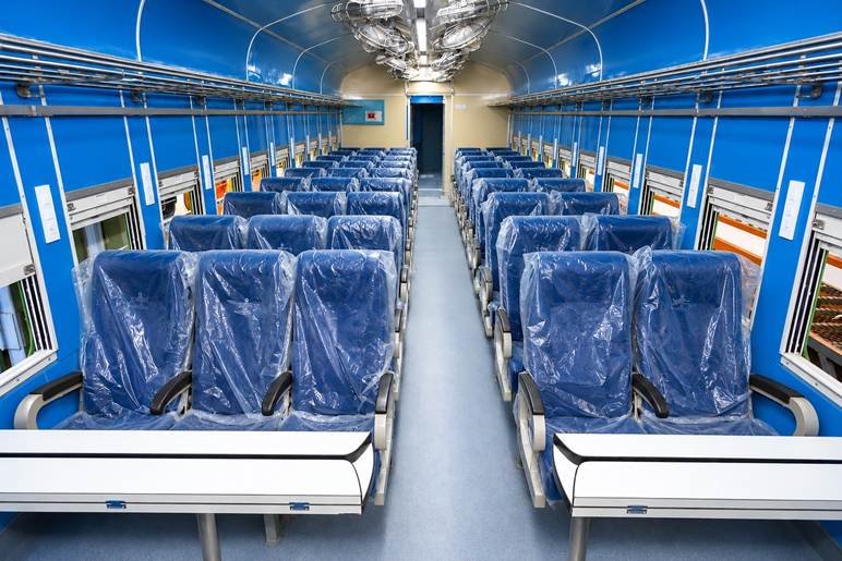 Interior of Bangladesh Railway LHB AC chair car