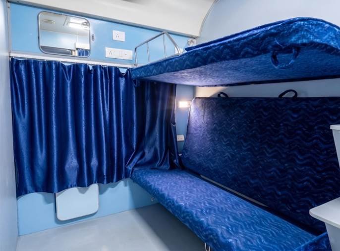 Interior of LHB AC sleeper coach manufactured for Bangladesh Railway