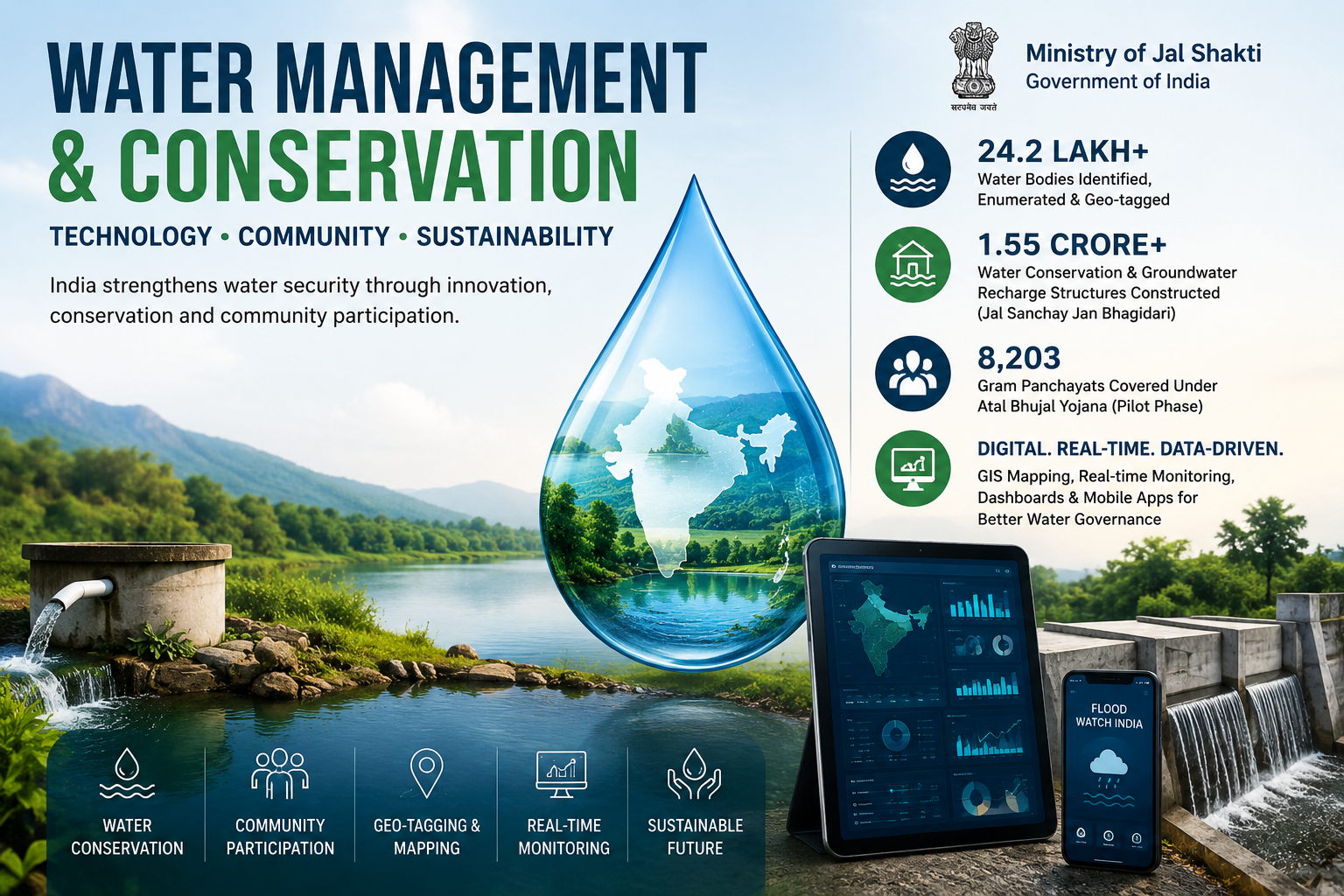 Government Highlights Technology-Driven Water Management, Groundwater Conservation Efforts Across India