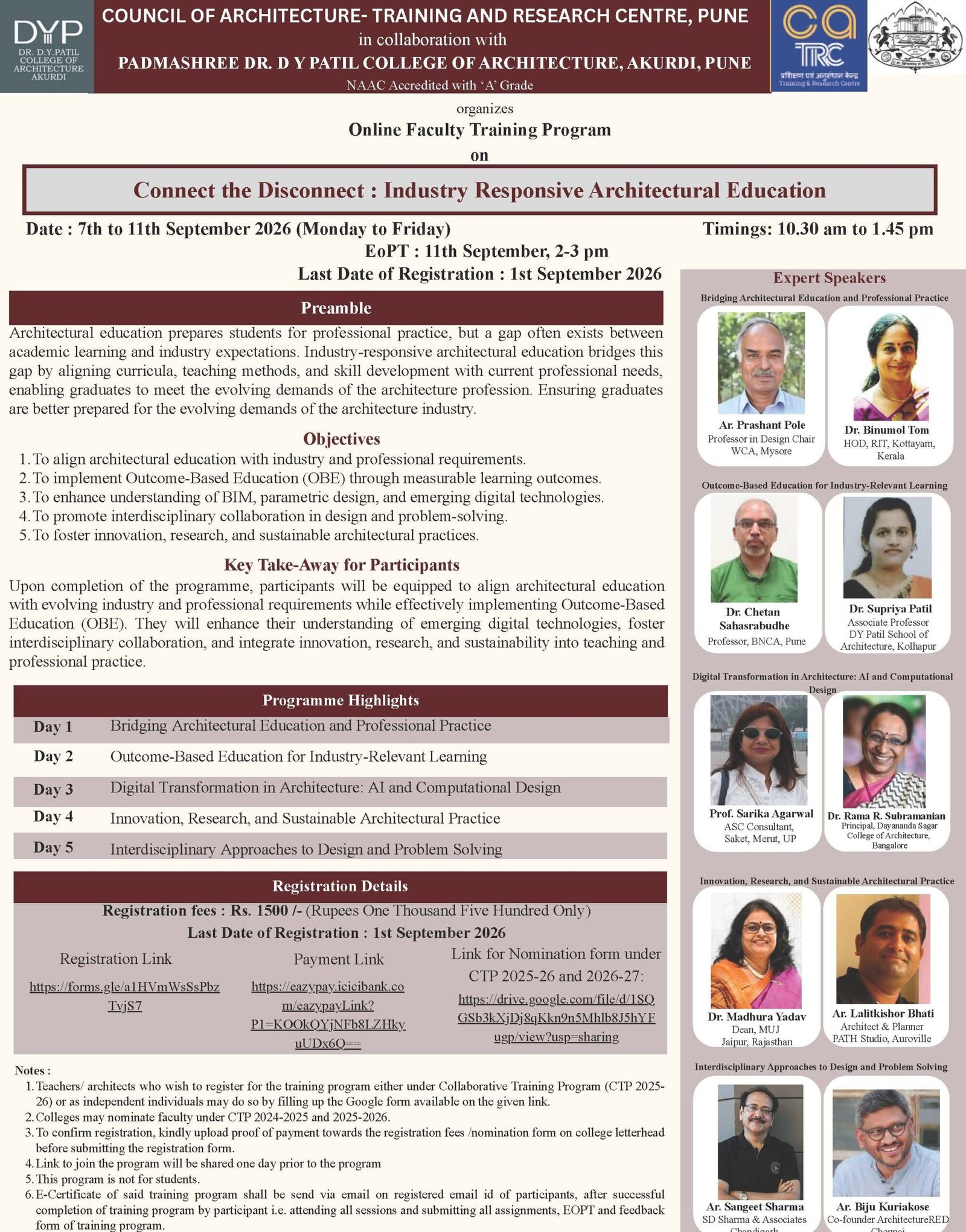 Online Faculty Training Programme ‘Connect the Disconnect’ to Focus on Industry-Responsive Architectural Education