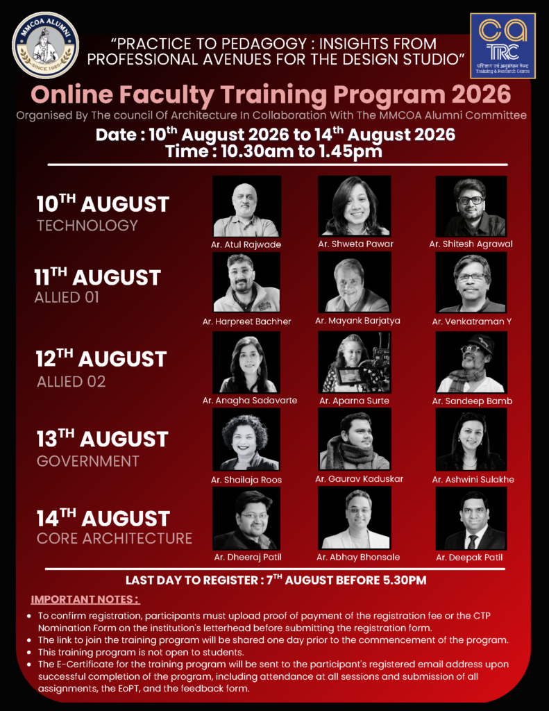 Online Faculty Training Program 2026 by Council of Architecture and MMCOA Alumni Committee