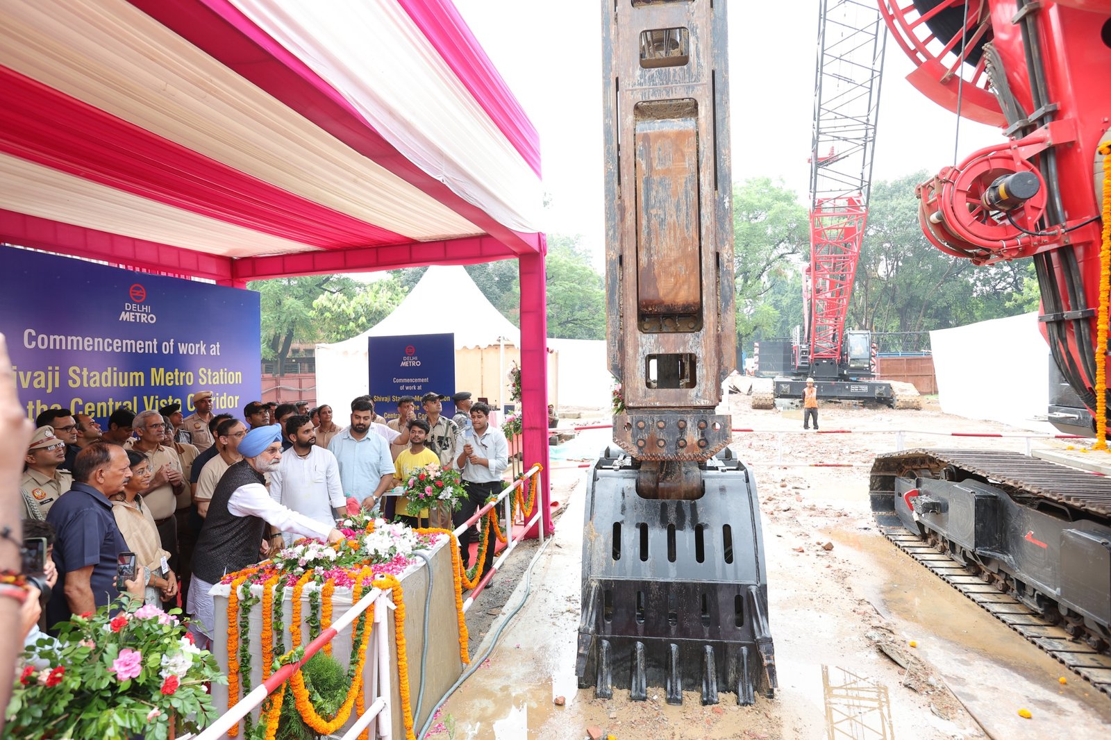 DMRC Begins Construction of Shivaji Stadium Metro Station Under Central Vista Corridor