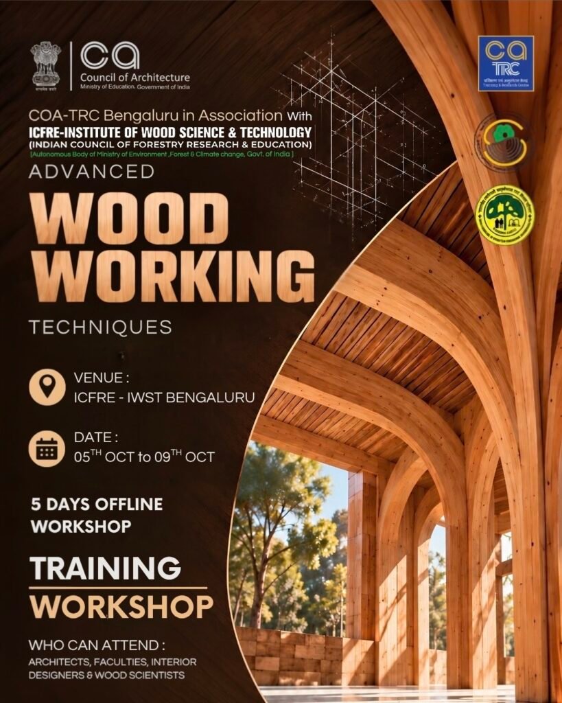 COA-TRC Advanced Wood Working Techniques Workshop Bengaluru 2026