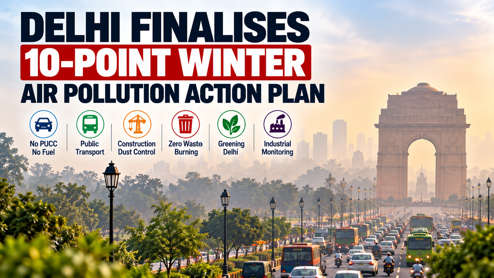 Delhi Steps Up Winter Air Pollution Action with 10-Point Strategy; Focus on Hotspots, Dust, Vehicles and Waste Burning