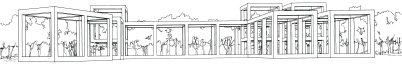 Architectural sketch of the Museum of Modern Art Gunma by Arata Isozaki