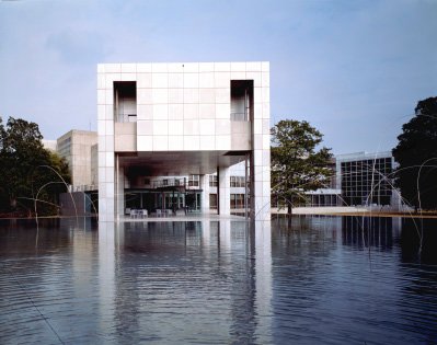 Geometric entrance of the Museum of Modern Art Gunma designed by Arata Isozaki