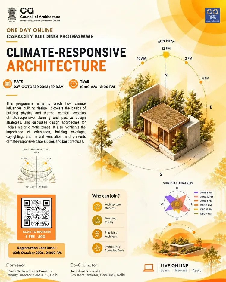 Council of Architecture Announces Online Capacity Building Programme on Climate-Responsive Architecture