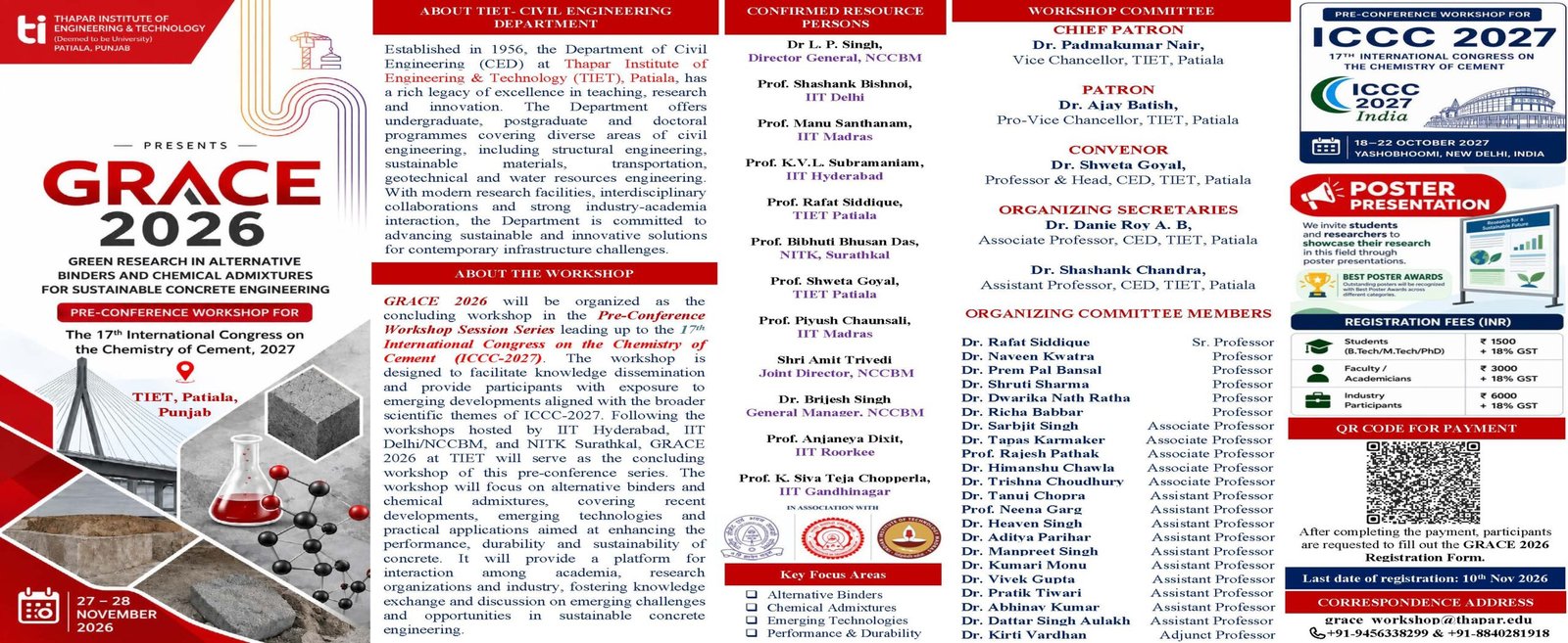 GRACE 2026: Pre-Conference Workshop on Sustainable Concrete Engineering to Be Held at TIET Patiala