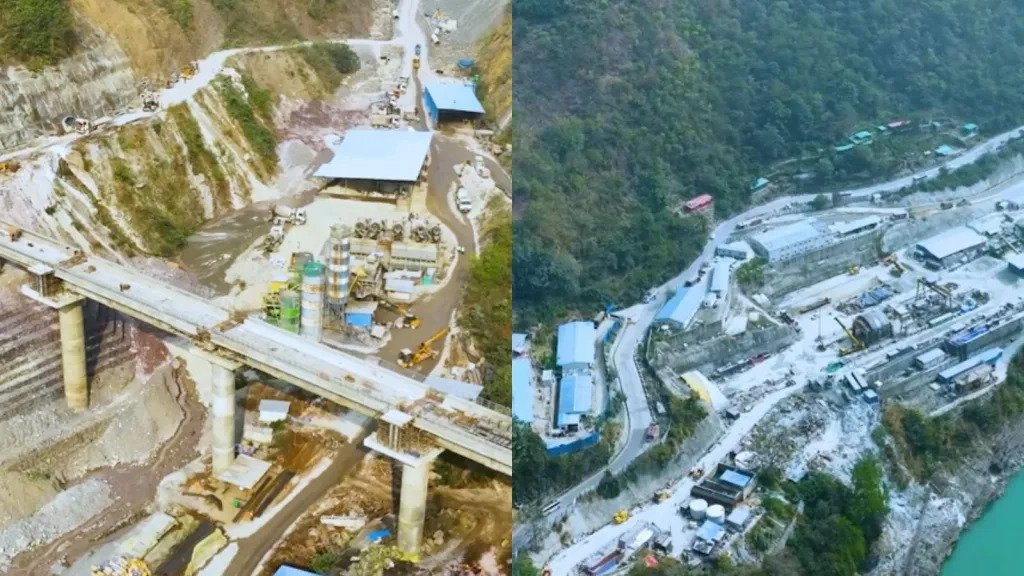 Rishikesh–Karnaprayag railway project construction in Uttarakhand's Himalayan terrain